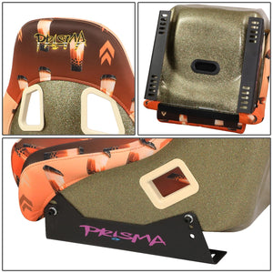 NRG FRP Bucket Seat PRISMA Boba Edition Vegan Matl. w/ Phone Pkt. - Gold Pearl Back - Medium