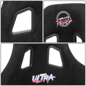 NRG FRP Bucket Seat PRISMA Edition w/Pearlized Back Black Alcantara - X Large