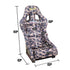 NRG FRP Bucket Seat PRISMA Digital Camo Edition Vegan Matl. w/ Phone Pkt. Silver Pearl Back - Medium