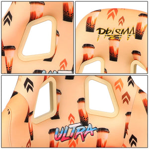 NRG FRP Bucket Seat PRISMA Boba Edition Vegan Matl. w/ Phone Pkt. - Gold Pearl Back - Medium