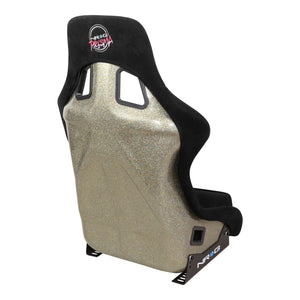 NRG FRP Bucket Seat PRISMA Edition w/Pearlized Back Black Alcantara - X Large