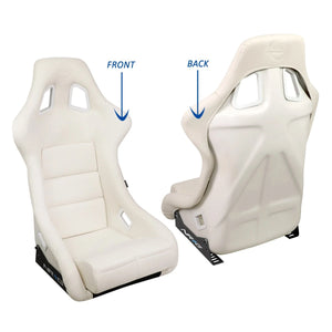 NRG FRP Bucket Seat White Vinyl Material (Large)