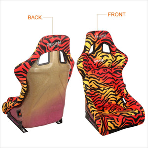 NRG FRP Bucket Seat PRISMA SAVAGE II Edition Vegan Matl. w/ Phone Pkt. - Hombre Pearl Back - Large