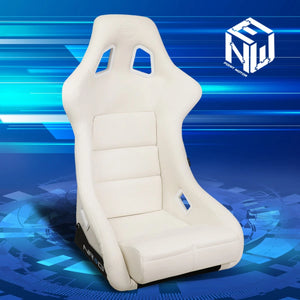 NRG FRP Bucket Seat White Vinyl Material (Large)
