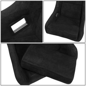 NRG FRP Bucket Seat PRISMA Edition w/Pearlized Back Black Alcantara - X Large