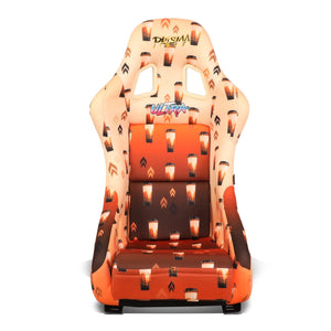 NRG FRP Bucket Seat PRISMA Boba Edition Vegan Matl. w/ Phone Pkt. - Gold Pearl Back - Medium