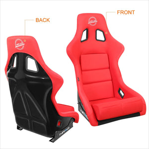 NRG FRP Fiber Glass Bucket Seat (Red) - XLarge