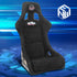 NRG FRP Bucket Seat PRISMA Edition w/ Pearlized Back Black Alcantara Ultra Embroidery - X Large