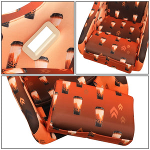 NRG FRP Bucket Seat PRISMA Boba Edition Vegan Matl. w/ Phone Pkt. - Gold Pearl Back - Medium