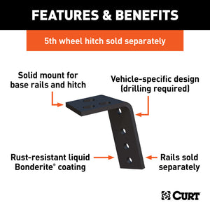 Curt 03-08 Dodge Ram 1500 Semi-Custom 5th Wheel Brackets