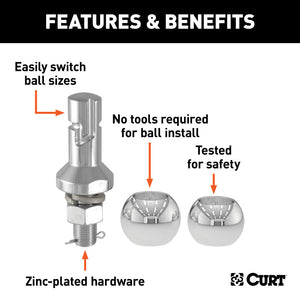 Curt Switch Ball Trailer Ball Set (1-7/8in & 2in Balls 3/4in x 1-5/8in Shank)