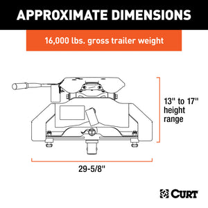 Curt A16 5th Wheel Hitch w/Nissan Titan XD Puck System Legs