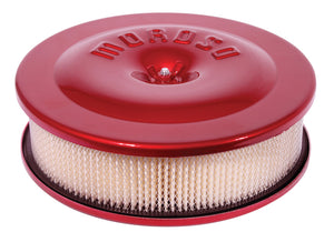 Moroso Race/Street Air Cleaner - 8-1/2in x 2-3/8in Filter - Aluminum - Red Powder Coat