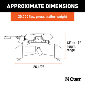 Curt A20 5th Wheel Hitch w/ GM Puck System Legs - 2020 Chevrolet Silverado/GMC Sierra 2500/3500HD