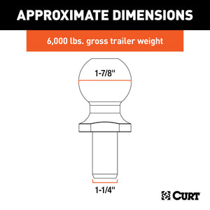 Curt Replacement 1-7/8in Pintle Ball (6000lbs 1-1/4in Shank)