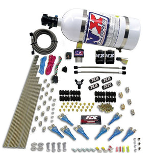 Nitrous Express Pro-Shk/Gas (200-600HP) 2 Fuel 1 Supershark Solenoid Nitrous Kit w/10lb Bottle