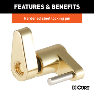 Curt Coupler Lock (1/4in Pin 3/4in Latch Span Padlock Brass-Plated)