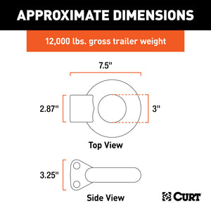 Curt Channel-Style Lunette Eye (12000lbs 3in I.D. Black)