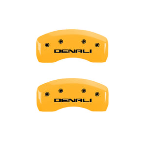 MGP 4 Caliper Covers Engraved Front & Rear Denali Yellow finish black ch