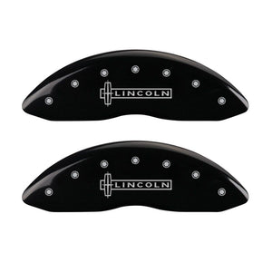 MGP 4 Caliper Covers Engraved Fr Lincoln Rr Star Logo Blk Finish Silver Char 18 Lincoln Continental