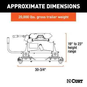 Curt A20 5th Wheel Hitch w/Roller and GM Puck System Adapter