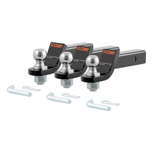 Curt Loaded Ball Mounts w/1-7/8in Balls (2in Shank 3500lbs 2in Drop 3-Pack)