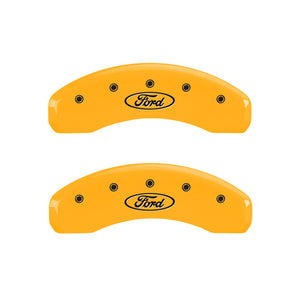 MGP 4 Caliper Covers Engraved F & R Oval Logo/Ford Yellow Finish Black Char 2007 Ford Expedition