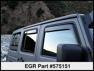 EGR 07+ Jeep Wrangler JK In-Channel Window Visors - Set of 4