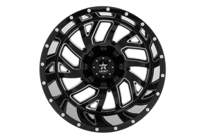 RBP 65R Glock 22x14 8x180 BP / 4.5 BS / -76mm Offset 124.1mm CB Gloss Black w/Machined Grooves Wheel