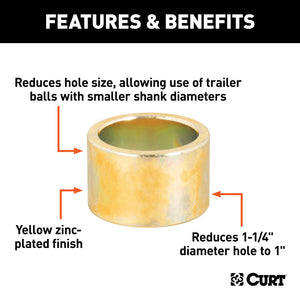 Curt Reducer Bushing (From 1-1/4in to 1in Shank)