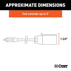 Curt 5ft Electrical Adapter Harness (7-Way RV Blade Vehicle to 5-Way Flat Trailer)