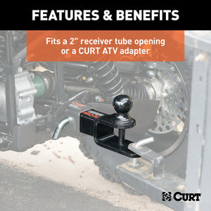 Curt 3-in-1 ATV Ball Mount w/2in Shank & 1-7/8in Trailer Ball