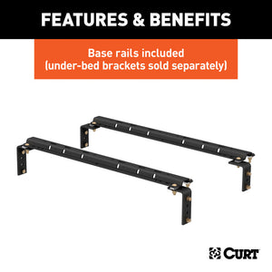 Curt E16 5th Wheel Hitch w/Roller & Rails