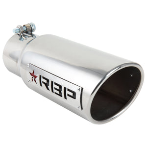 RBP RX-1 Polished Dual-Badged Exhaust Tip Inlet 4in. / Outlet 5in. / Length 12in. - Stainless Steel