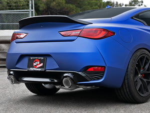 aFe POWER Takeda 2.5in 304 SS CB Exhaust w/ Carbon Fiber Tips 17-19 Infiniti Q60 V6-3.0L (tt)