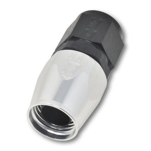 Russell Performance -8 AN Black/Silver Straight Full Flow Hose End