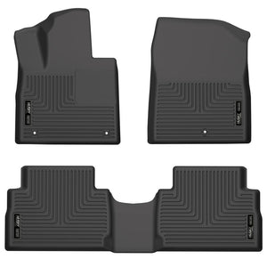 Husky Liners 21-22 Hyundai Santa Fe WeatherBeater Front & 2nd Seat Floor Liners - Black