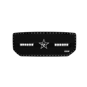 RBP RX-3 Midnight Edition Black LED Bar Grille (Studded) 16-17 GMC Sierra 1500