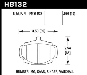 Hawk 62-81 MG MGB Front ER-1 Brake Pads