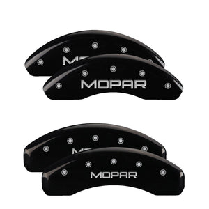 MGP 4 Caliper Covers Engraved Front & Rear MOPAR Yellow finish black ch