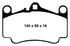 EBC 03-05 Porsche 911 (996) (Cast Iron Rotor only) 3.6 Carrera 4S Yellowstuff Front Brake Pads