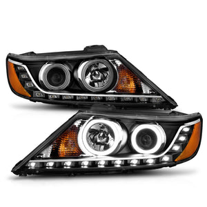 ANZO 2011-2013 Kia Sorento Projector Headlights w/ Halo Black (CCFL)