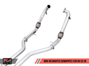 AWE Tuning Audi B9 S5 Sportback Track Edition Exhaust - Non-Resonated (Black 102mm Tips)