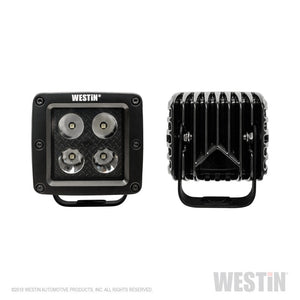 Westin HyperQ LED Auxiliary Lights 3in x 3in cube 20w Flood - Black