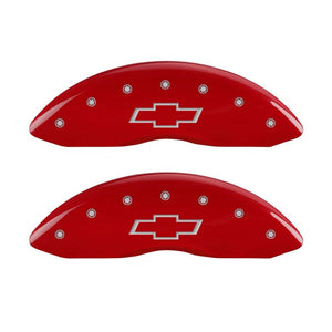 MGP 4 Caliper Covers Engraved Front & Rear MGP Red Power Coat Finish Silver Characters