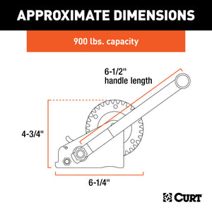 Curt Hand Winch (900lbs 6-1/2in Handle)