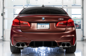 AWE Tuning 18-19 BMW M5 (F90) 4.4T AWD Axle-back Exhaust - Track Edition (Chrome Silver Tips)