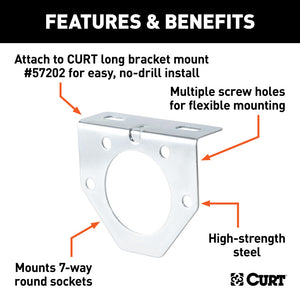 Curt Connector Mounting Bracket for 7-Way Round