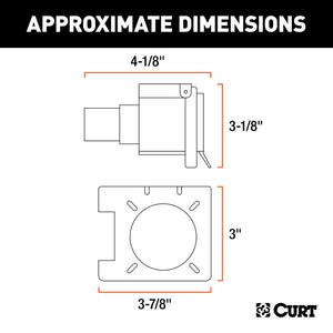 Curt Dual-Output 7 & 4-Way Connector w/Backup Alarm (Plugs into USCAR)