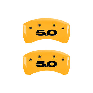 MGP Rear set 2 Caliper Covers Engraved Rear Cobra Yellow finish black ch